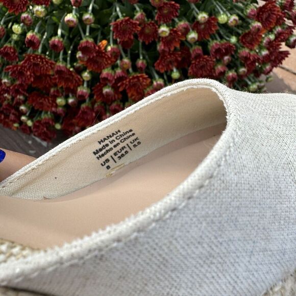 Kelly‎ & Katie Hanah Espadrilles Metallic Wrap  Cream Sandals Women Shoes Size 8 - Picture 14 of 15